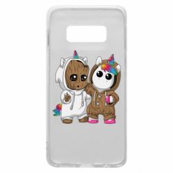 Чехол для Samsung S10e Baby Groot And Unicorn - PrintSalon