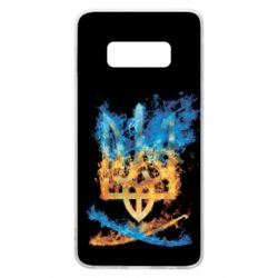Чохол для Samsung S10e Герб Украины в желто - голубом огнем - PrintSalon
