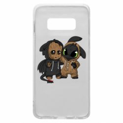 Чехол для Samsung S10e Groot And Toothless - PrintSalon