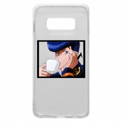 Чехол для Samsung S10e Higashikata Josuke drinking tea - PrintSalon