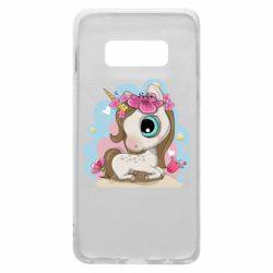 Чехол для Samsung S10e Unicorn with flowers - PrintSalon