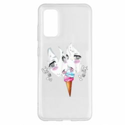 Чехол для Samsung S20 Ahegao girl eating ice cream - PrintSalon