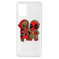 Чехол для Samsung S20+ Baby Groot And Deadpool - PrintSalon