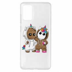 Чехол для Samsung S20+ Baby Groot And Unicorn - PrintSalon