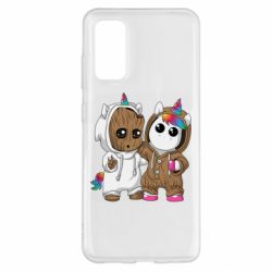 Чехол для Samsung S20 Baby Groot And Unicorn - PrintSalon