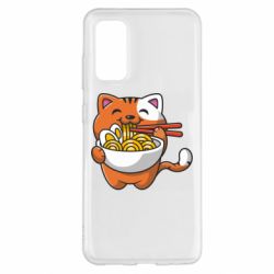 Чехол для Samsung S20 Cat and Ramen - PrintSalon