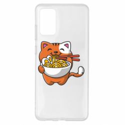Чехол для Samsung S20+ Cat and Ramen - PrintSalon
