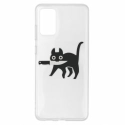 Чехол для Samsung S20+ Cat with a knife - PrintSalon