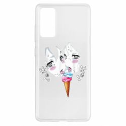 Чехол для Samsung S20 FE Ahegao girl eating ice cream - PrintSalon