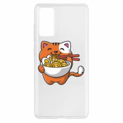 Чехол для Samsung S20 FE Cat and Ramen - PrintSalon