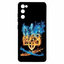 Чохол для Samsung S20 FE Герб Украины в желто - голубом огнем - PrintSalon