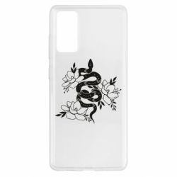 Чехол для Samsung S20 FE Snake with flowers - PrintSalon