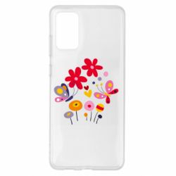 Чехол для Samsung S20+ Flowers and Butterflies - PrintSalon