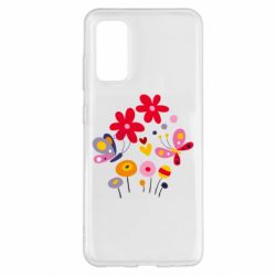 Чехол для Samsung S20 Flowers and Butterflies - PrintSalon