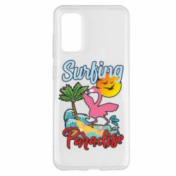 Чехол для Samsung S20 Surfing Paradise Flamingo - PrintSalon