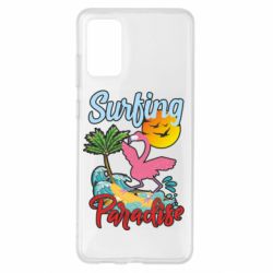 Чехол для Samsung S20+ Surfing Paradise Flamingo - PrintSalon