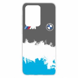 Чехол для Samsung S20 Ultra BMW logo and gray background - PrintSalon