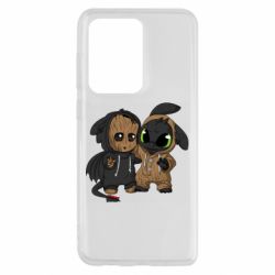 Чехол для Samsung S20 Ultra Groot And Toothless - PrintSalon