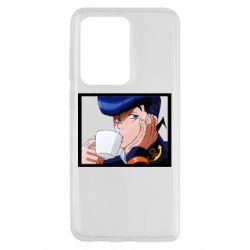 Чехол для Samsung S20 Ultra Higashikata Josuke drinking tea - PrintSalon