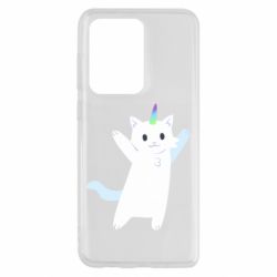 Чехол для Samsung S20 Ultra White cheerful cat - PrintSalon