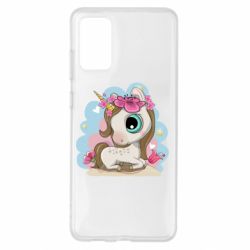 Чехол для Samsung S20+ Unicorn with flowers - PrintSalon