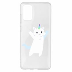 Чехол для Samsung S20+ White cheerful cat - PrintSalon