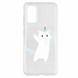 Чехол для Samsung S20 White cheerful cat - PrintSalon