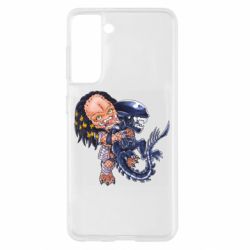 Чехол для Samsung S21 Alien vs Predator-PrintSalon Чехол для Samsung S21 Alien vs Predator