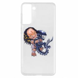Чехол для Samsung S21+ Alien vs Predator - PrintSalon