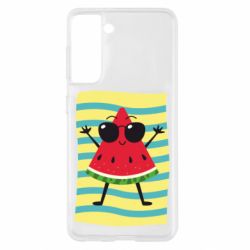 Чехол для Samsung S21 Арбуз на пляже - PrintSalon