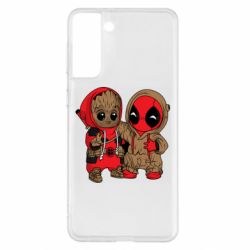 Чехол для Samsung S21+ Baby Groot And Deadpool - PrintSalon