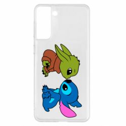 Чехол для Samsung S21+ Baby Yoda And Stitch - PrintSalon