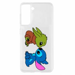 Чехол для Samsung S21 Baby Yoda And Stitch - PrintSalon