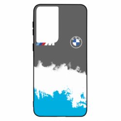 Чехол для Samsung S21 BMW logo and gray background - PrintSalon