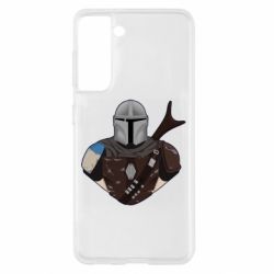 Чехол для Samsung S21 Bust of Mandalorian - PrintSalon