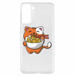 Чехол для Samsung S21+ Cat and Ramen - PrintSalon