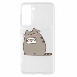 Чехол для Samsung S21 Cat with a letter - PrintSalon