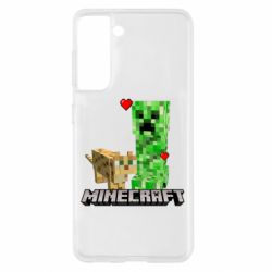 Чехол для Samsung S21 Creeper and Cat - PrintSalon