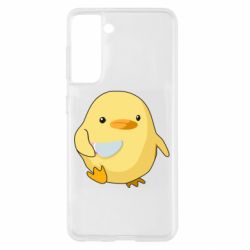 Чехол для Samsung S21 Цыпленок с ножом мем - PrintSalon