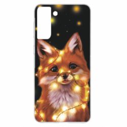 Чохол для Samsung S21+ Fox And Christmas Lights - PrintSalon