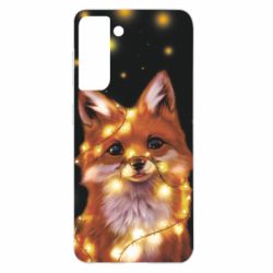 Чохол для Samsung S21 Fox And Christmas Lights - PrintSalon