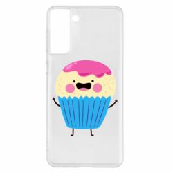 Чехол для Samsung S21+ Funny cupcake with smile - PrintSalon