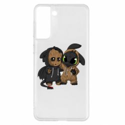 Чехол для Samsung S21+ Groot And Toothless - PrintSalon