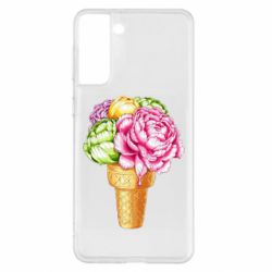 Чехол для Samsung S21+ Ice cream flowers - PrintSalon