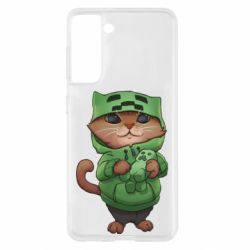 Чехол для Samsung S21 Кот Майнкрафт - PrintSalon