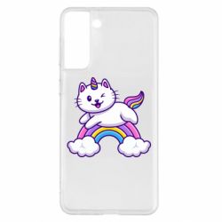 Чехол для Samsung S21+ Котик-единорог - PrintSalon
