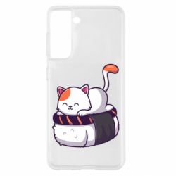 Чехол для Samsung S21 Котик. Суши-кровать - PrintSalon