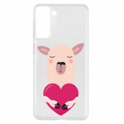 Чохол для Samsung S21+ Lama with heart - PrintSalon
