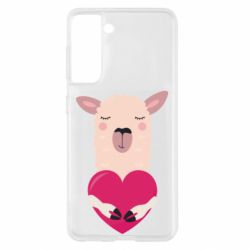 Чохол для Samsung S21 Lama with heart - PrintSalon