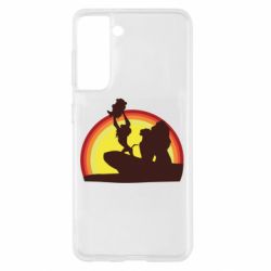 Чехол для Samsung S21 Lion king silhouette